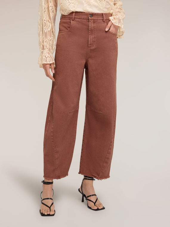 Pantaloni balloon in drill di cotone