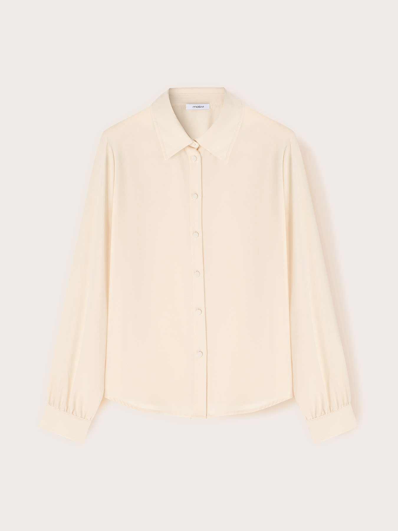 Camicia in cr&ecirc;pe de chine con colletto classico image number 4
