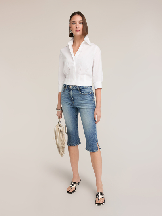 Camicia boxy in popeline