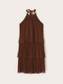 Vestito corto pliss&eacute; a balze image number 4