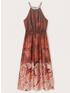 Vestito lungo in raso con stampa tropicale image number 4