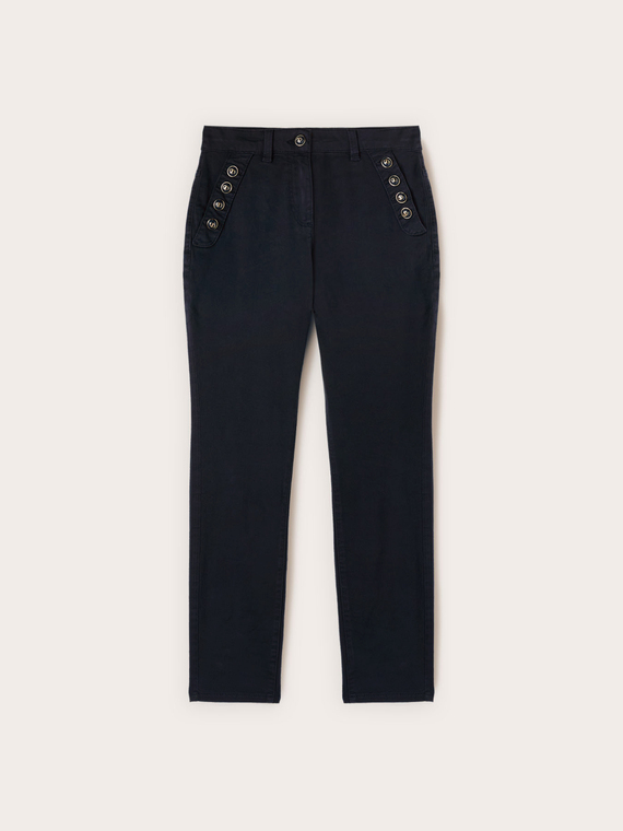 Pantaloni slim in drill di cotone