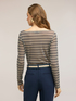T-shirt in tulle a righe con drappeggio image number 1