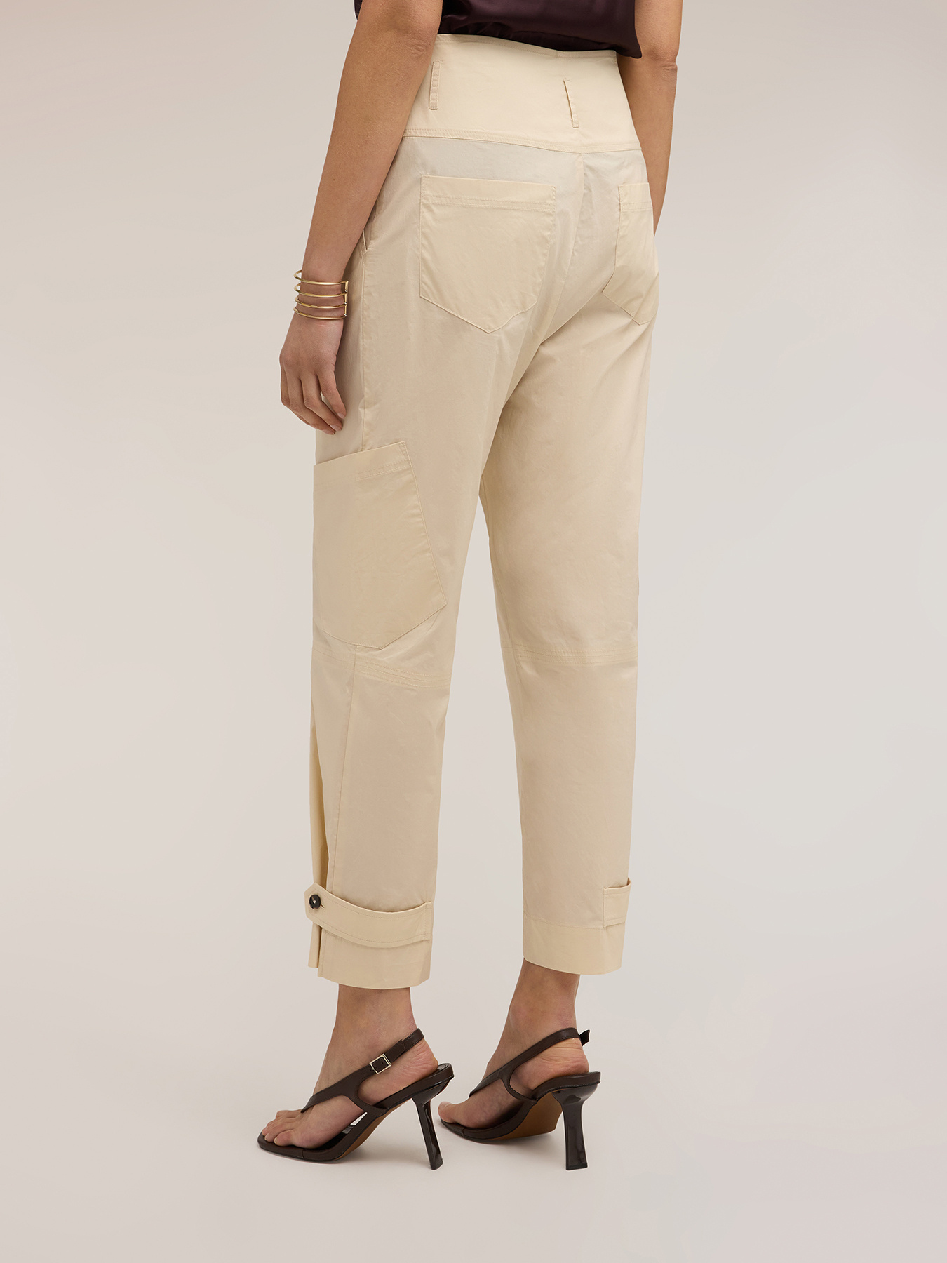 Pantaloni cargo in popeline di cotone image number 1