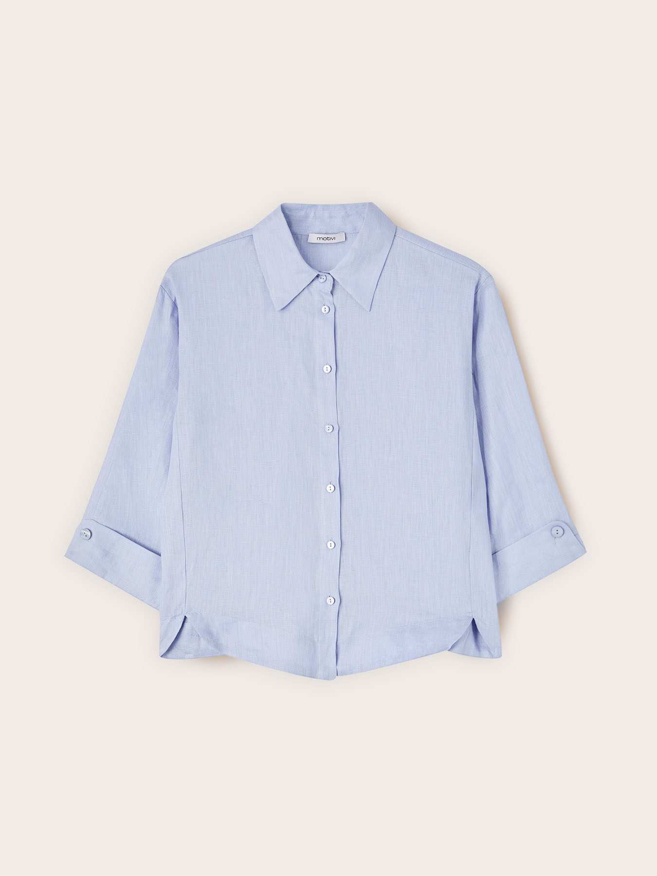 Camicia boxy in lino image number 4