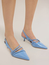 D&eacute;collet&eacute; slingback con listini e tacco kitten image number 0