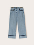 Jeans cropped wide fit con catena image number 4