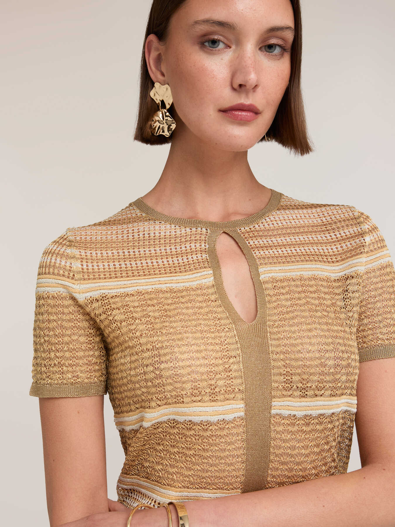 Maglia a righe misto lurex image number 2