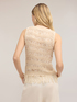 Top in maglia macram&eacute; con frange image number 1