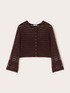 Cardigan in maglia traforata misto lurex image number 4