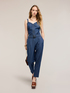 Top in denim con spalline ad intreccio image number 3