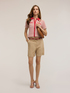 Shorts in misto lino con risvolto image number 0