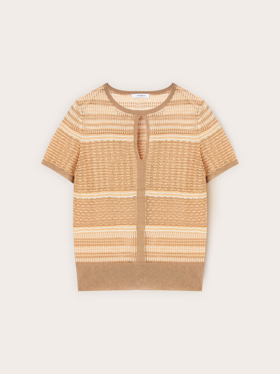 Maglia a righe misto lurex