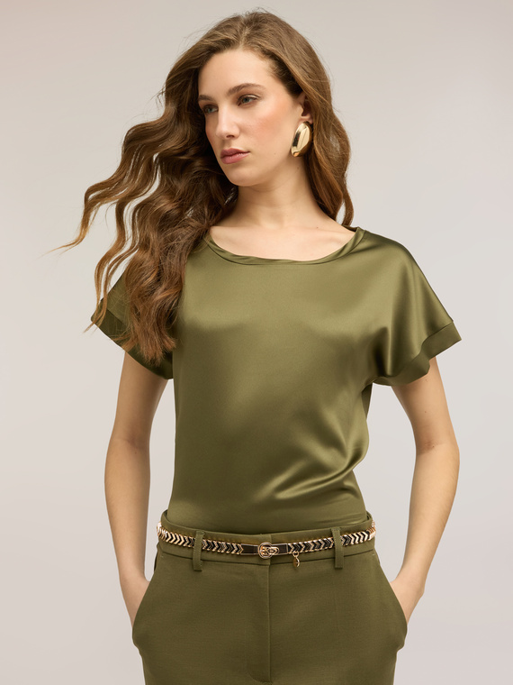T-shirt bimaterica misto cotone