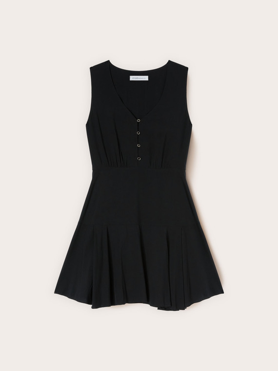 Vestito flare in viscosa con cintura intrecciata