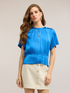 Blusa in raso con fascia image number 2