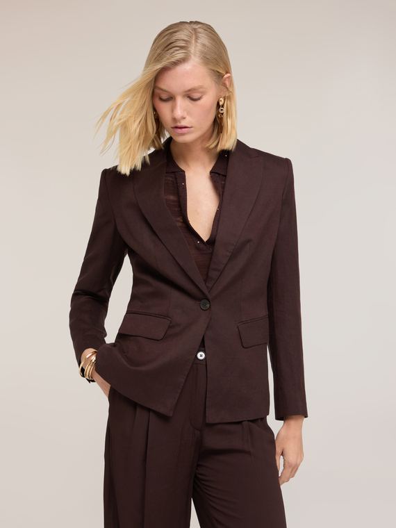 Blazer in misto lino lyocell