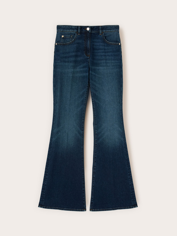 Jeans flare push-up a vita alta
