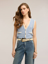 Gilet cropped in maglia lavorata image number 3