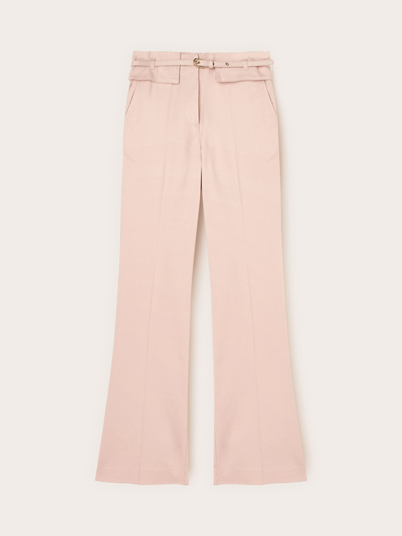 Pantaloni flare in gabardina