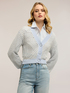 Cardigan corto in maglia lurex traforata image number 0