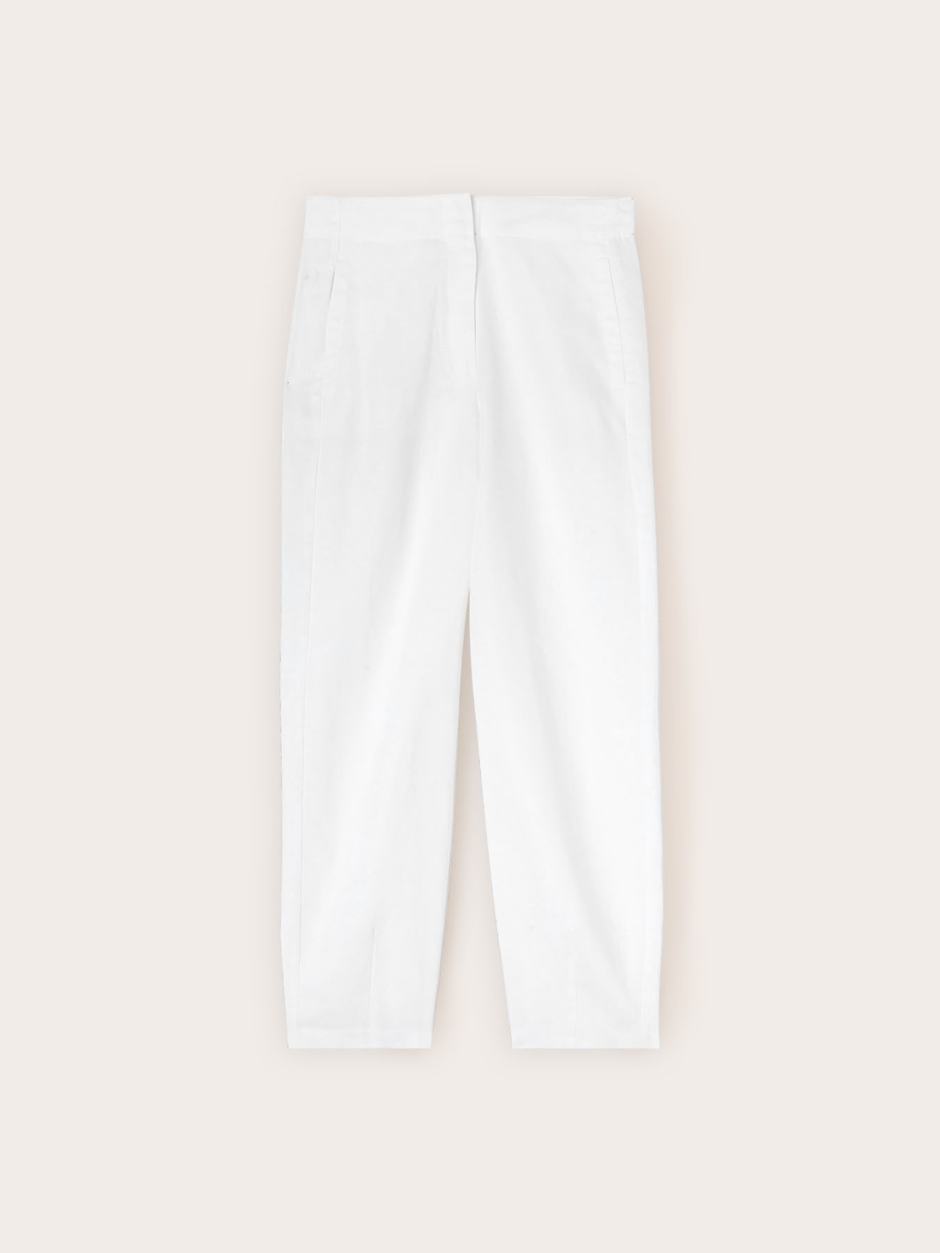 Pantaloni con pince al fondo misto lino image number 4