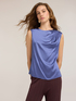 Top in raso con drappeggio asimmetrico image number 0