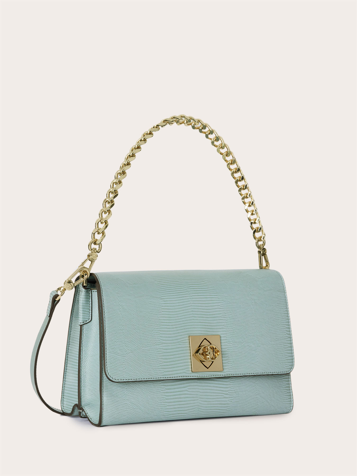 Borsa tracolla con catena e nottolino image number 3