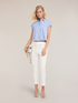 Camicia boxy in popeline con pietre image number 3