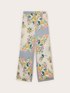 Pantaloni palazzo in raso con stampa image number 4
