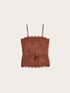 Top in raso jacquard con pizzo image number 4