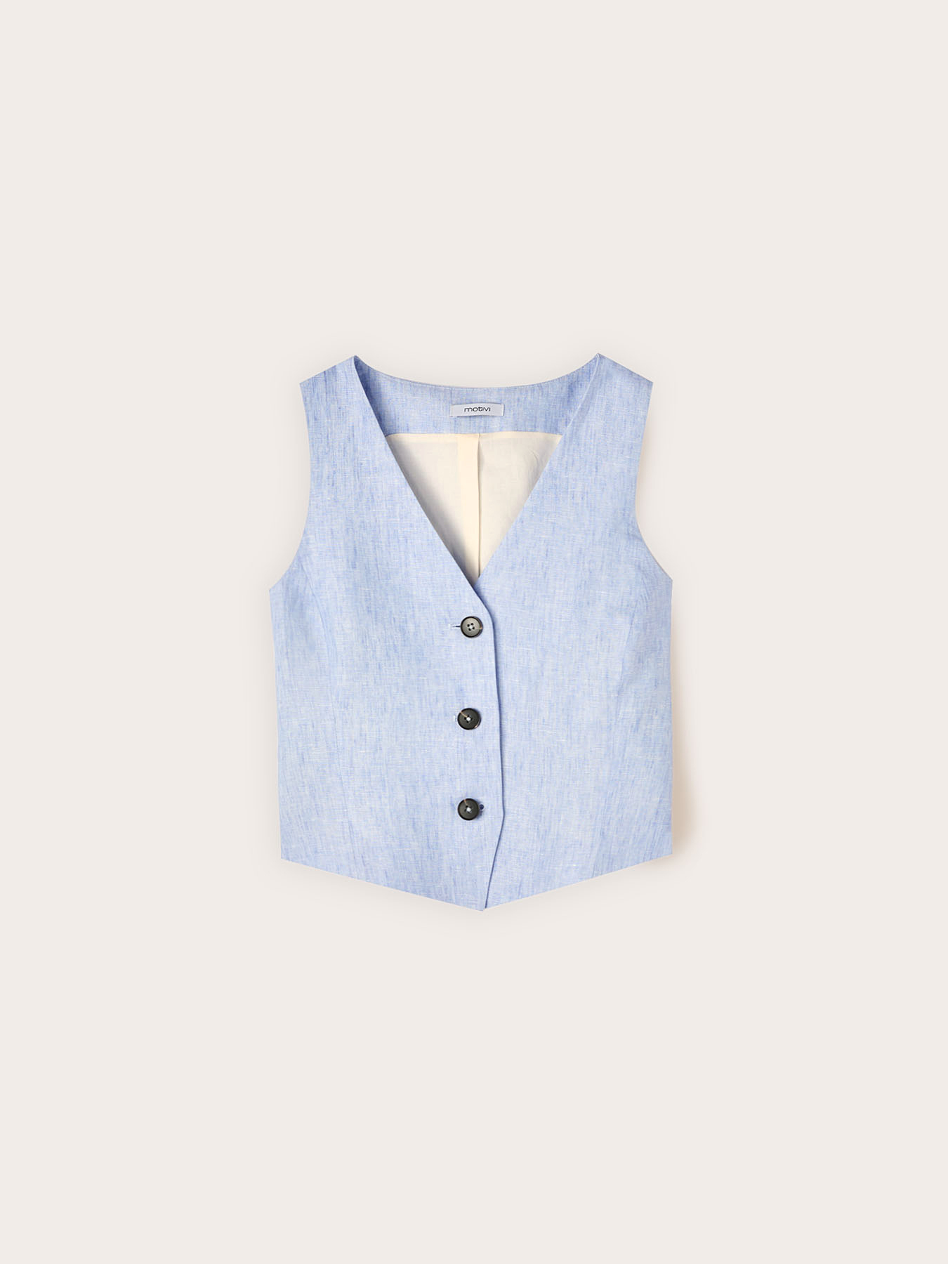 Gilet sartoriale in lino image number 4