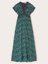 Vestito lungo in raso fantasia cashmere image number 4