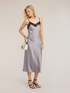 Vestito lungo in raso con bordo in tulle image number 0