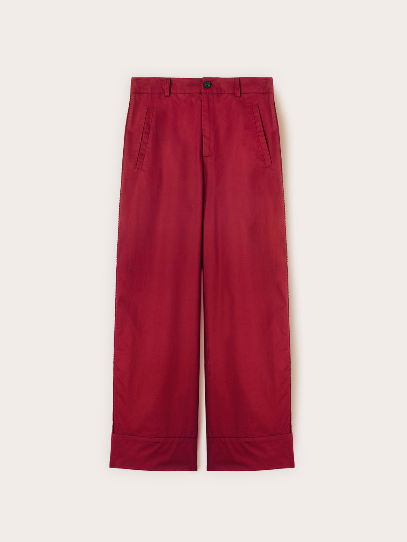 Pantaloni cropped in twill di cotone image number 4