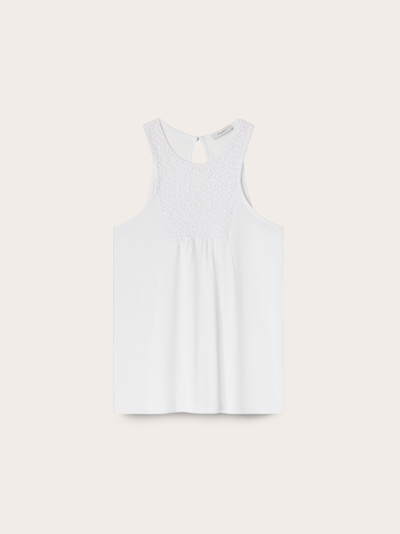 Top con inserto in pizzo