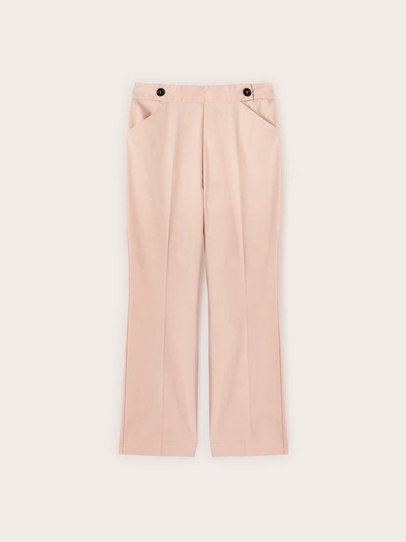 Pantaloni kick flare in cotone tecnico