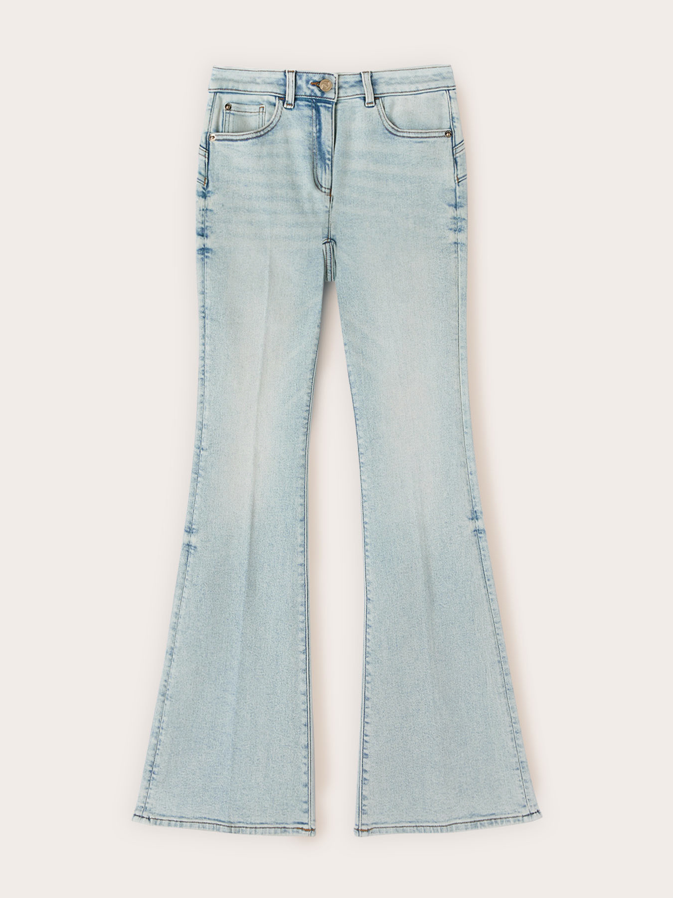 Jeans flare push-up a vita alta image number 4