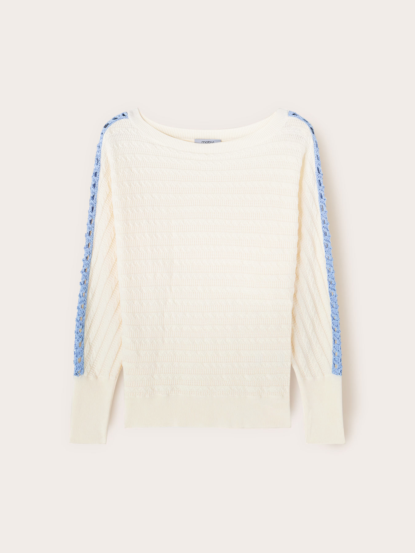 Maglia over con inserti traforati sulle maniche image number 4
