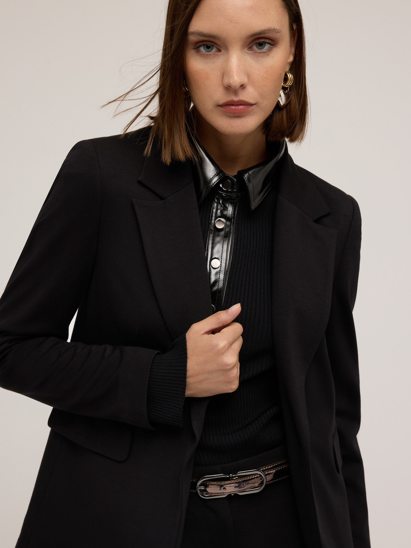 Giacca blazer monopetto in punto milano image number 3