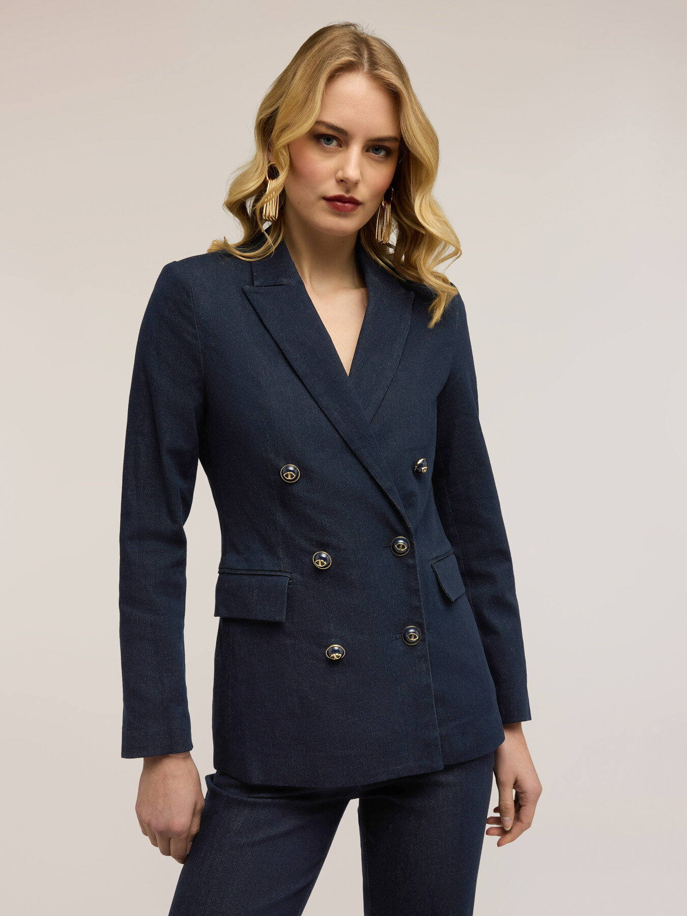 Blazer doppiopetto in denim image number 0