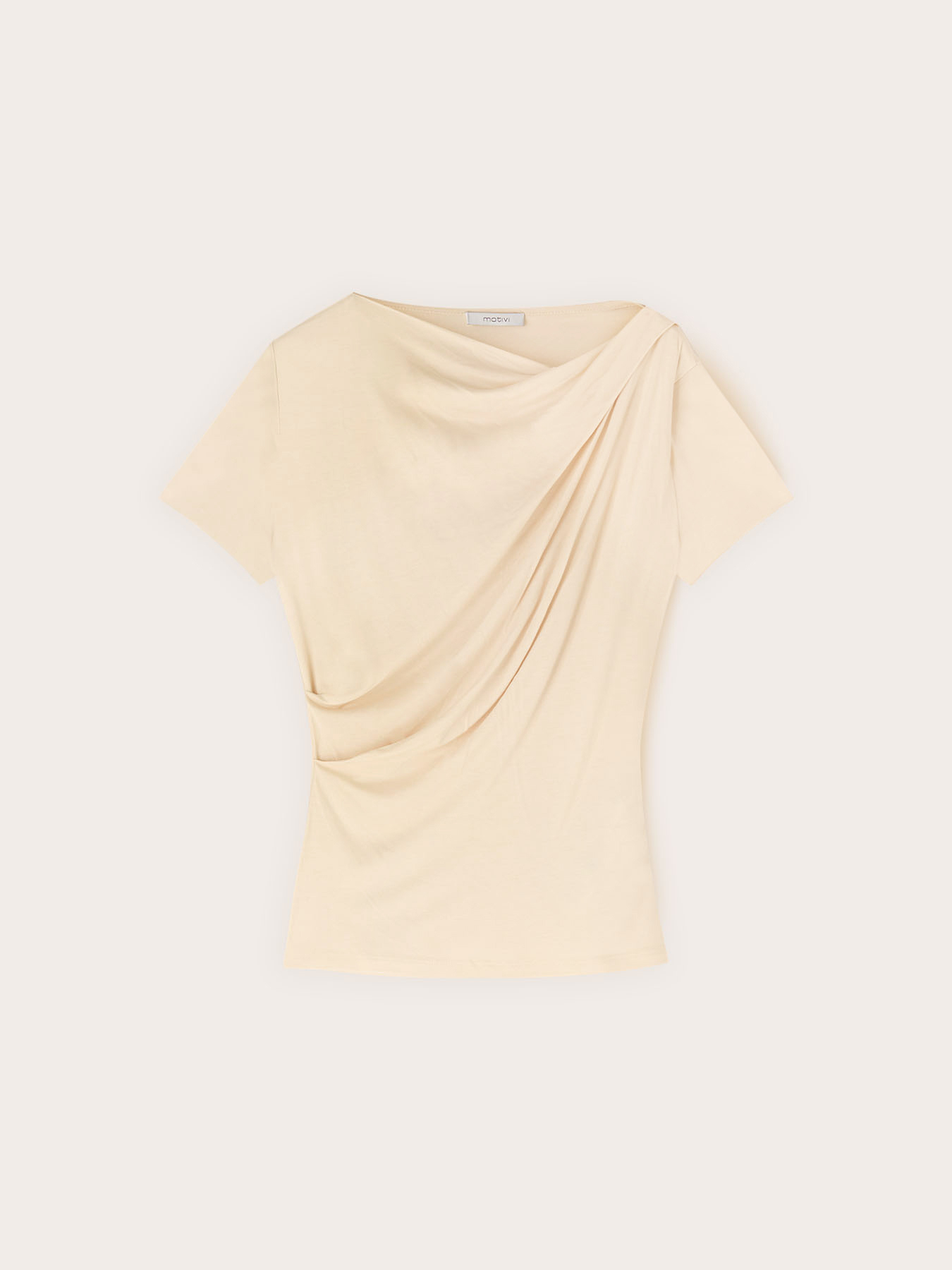 T-shirt in jersey con drappeggio image number 4