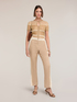 Pantaloni con piping e spacco sul fondo image number 3