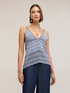 Top in maglia a righe in misto lurex image number 0