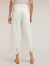 Pantaloni cropped con ricami sangallo image number 1