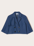 Trench doppiopetto corto in chambray image number 4