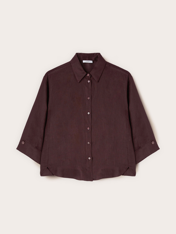 Camicia boxy in lino