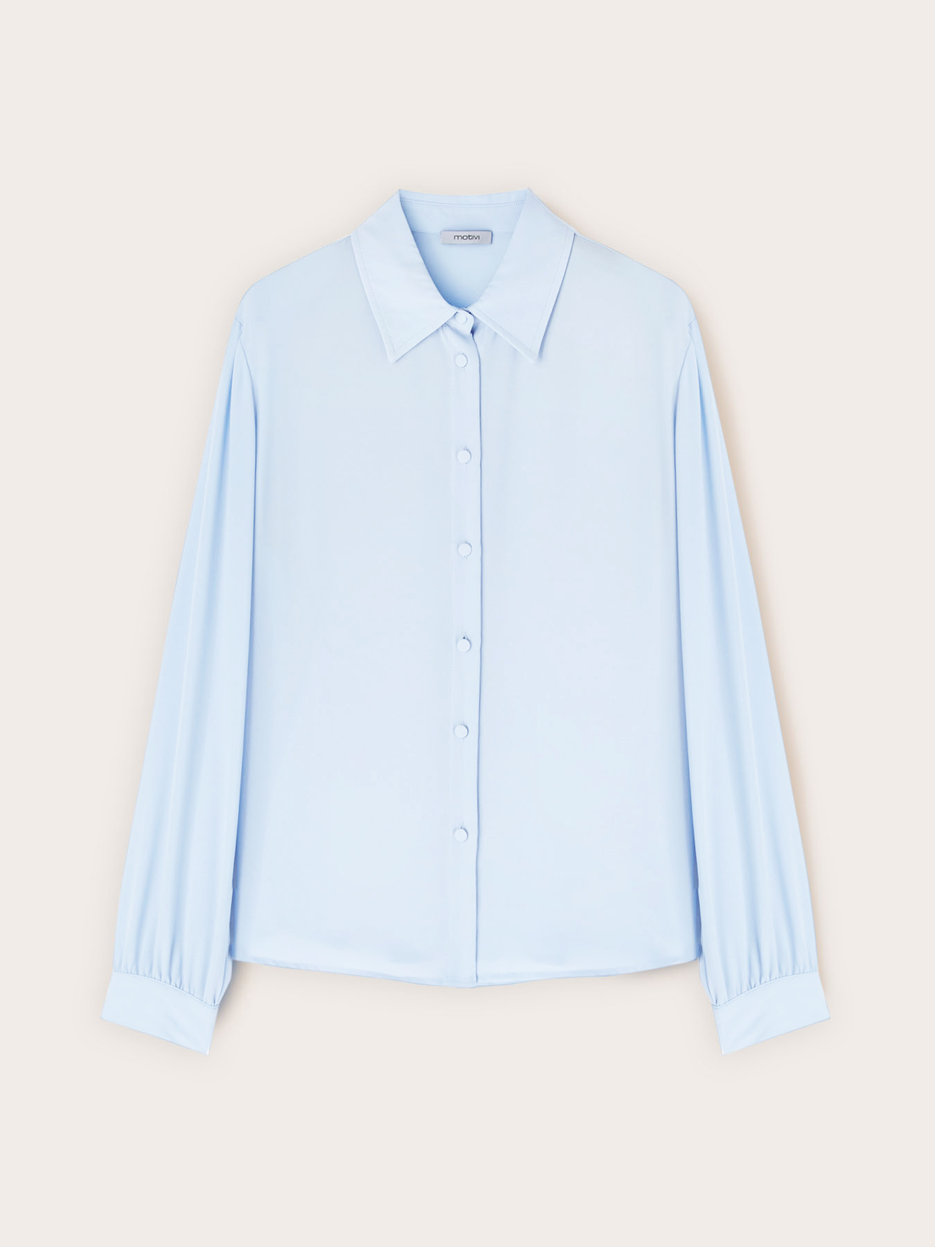 Camicia in cr&ecirc;pe de chine con colletto classico image number 3