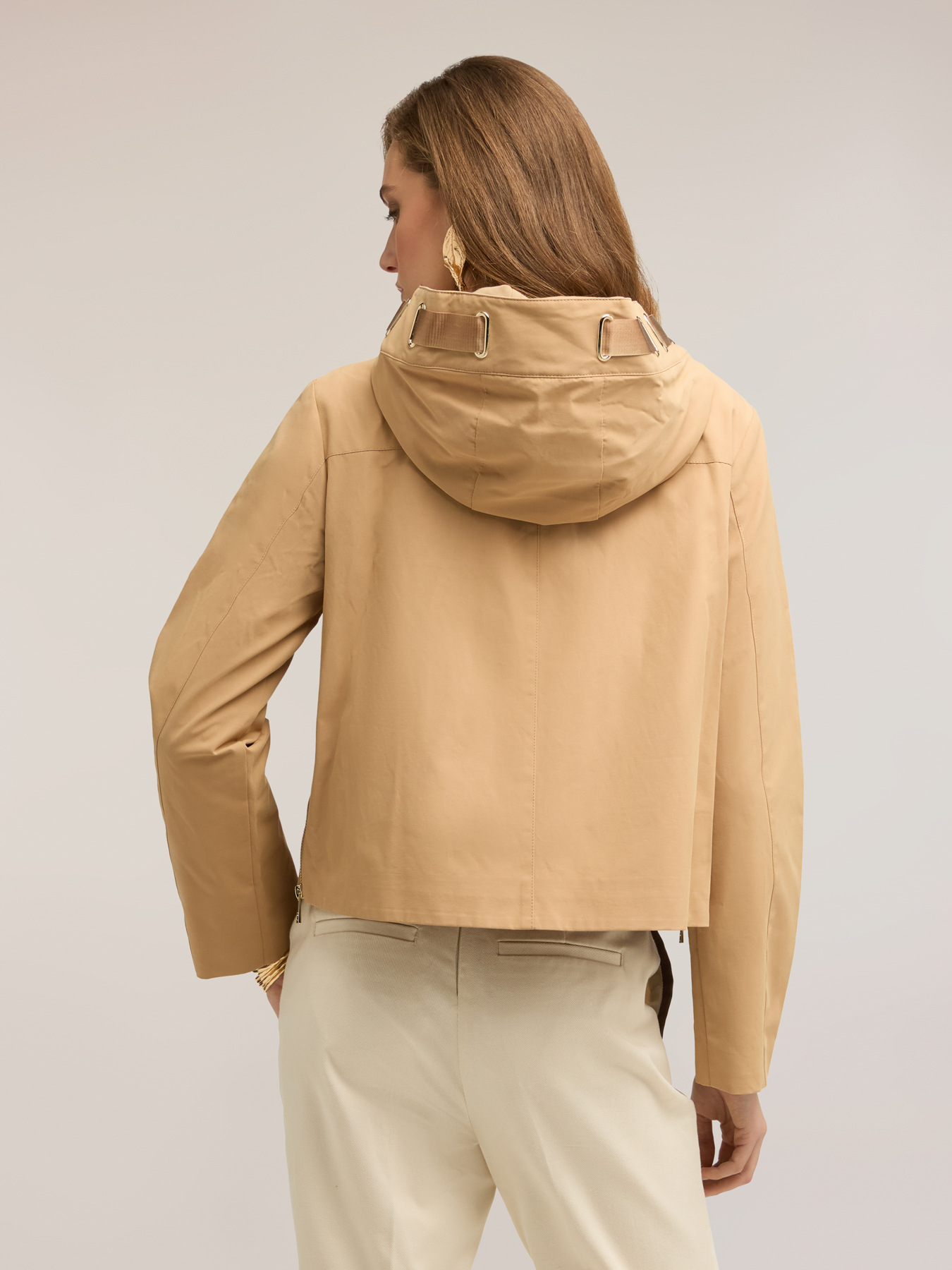 Parka corto misto cotone con cappuccio image number 1