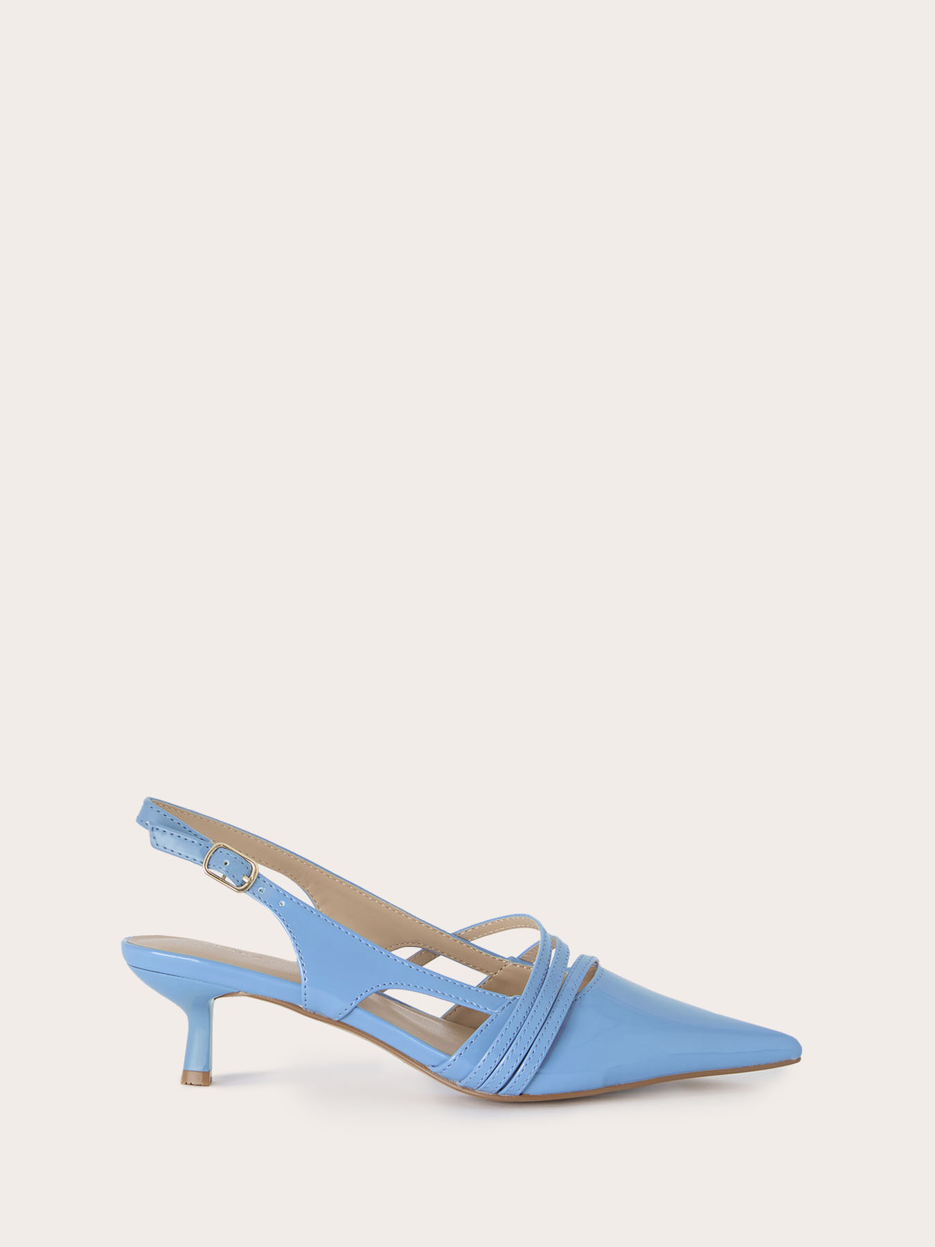 D&eacute;collet&eacute; slingback con listini e tacco kitten image number 1